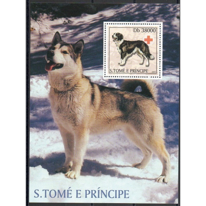 Timbres - Thème chiens et chats - Saint-Thomas et Prince - 2003- No BF 232