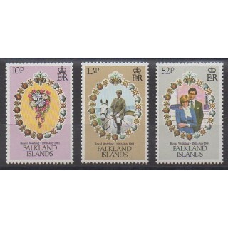 Falkland - 1981 - No 324/326 - Royauté - Principauté