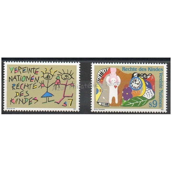 Timbres - Thème enfance - Nations Unies (ONU - Vienne) - 1991- No 125/126