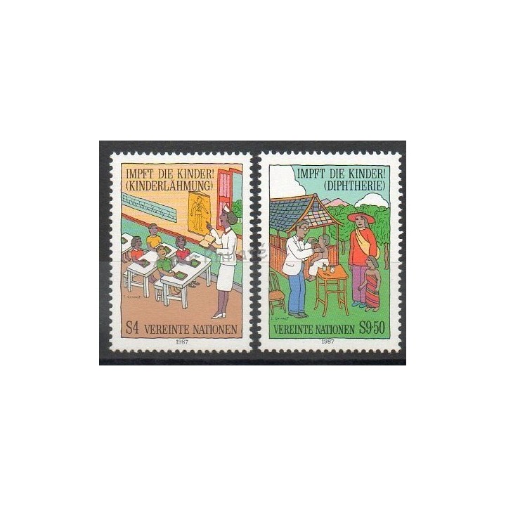 Timbres - Thème enfance - Nations Unies (ONU - Vienne) - 1987- No 77/78