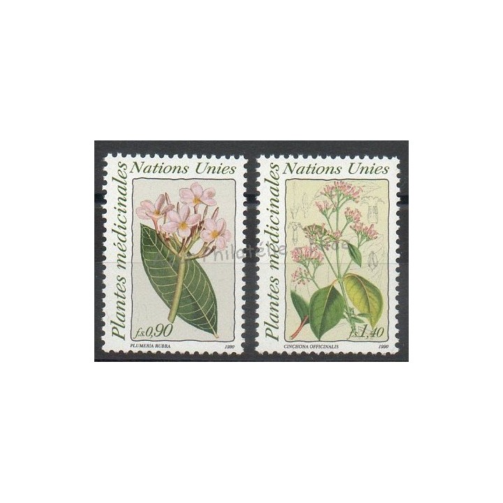 Timbres - Thème fleurs  - Nations Unies (ONU - Genève) - 1990- No 190/191