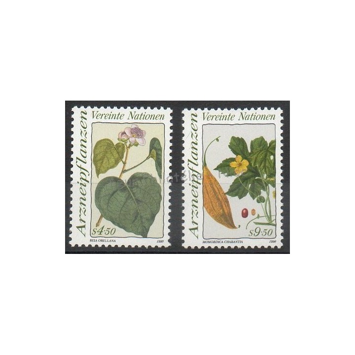Timbres - Thème fleurs  - Nations Unies (ONU - Vienne) - 1990- No 106/107