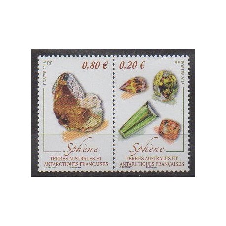 French Southern and Antarctic Territories - Post - 2016 - Nb 761/762 - Minerals - Gems