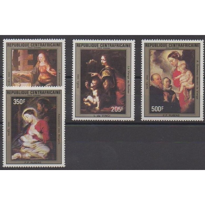 Central African Republic - 1983 - Nb PA294/PA297 - Paintings - Christmas