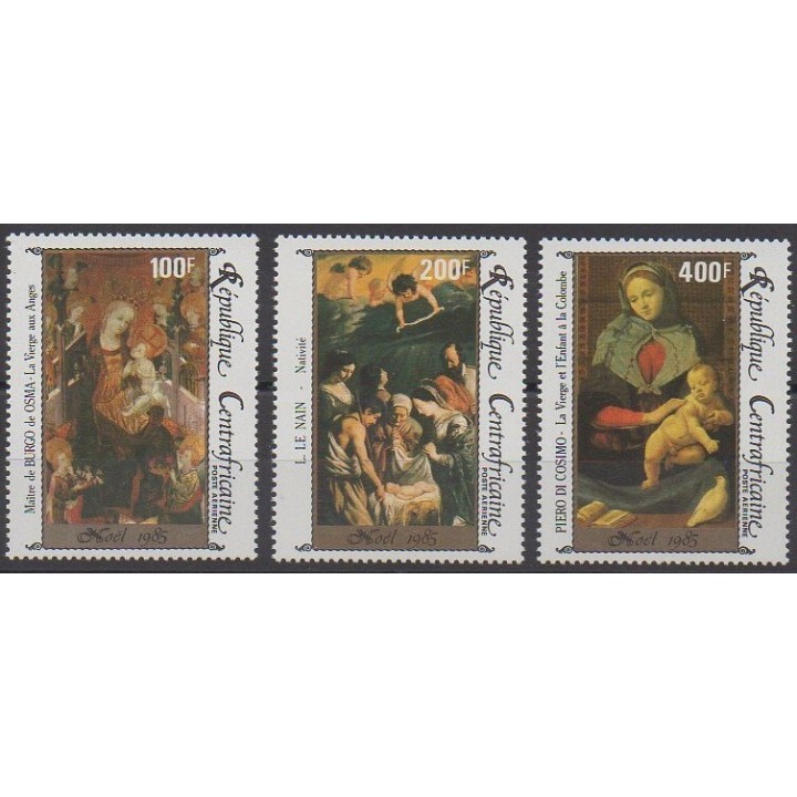 Central African Republic - 1985 - Nb PA324/PA326 - Paintings - Christmas