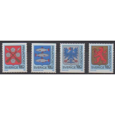 Sweden - 1985 - Nb 1312/1315 - Coats of arms