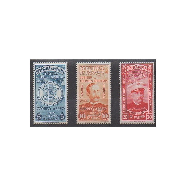Panama - 1937 - No PA33/PA35 - Pompiers - Neufs avec charnière - Neuf avec charnière