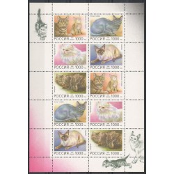 Timbres - Thème chats - Russie - 1996- No F6170/6174
