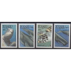 Tuvalu - 1991 - No 563/566 - Reptiles - Mammifères - Animaux marins