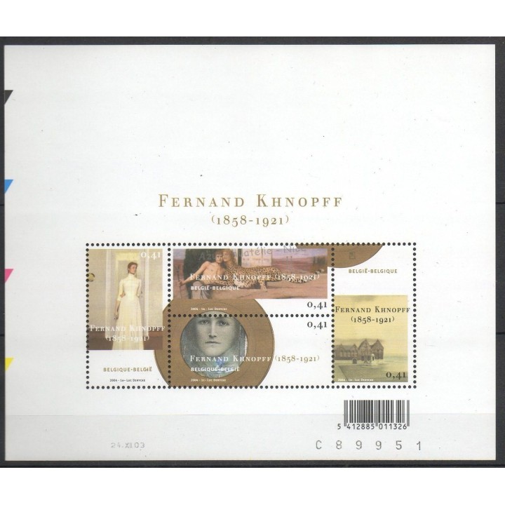 Timbres - Thème peinture - Belgique - 2004- No BF 98