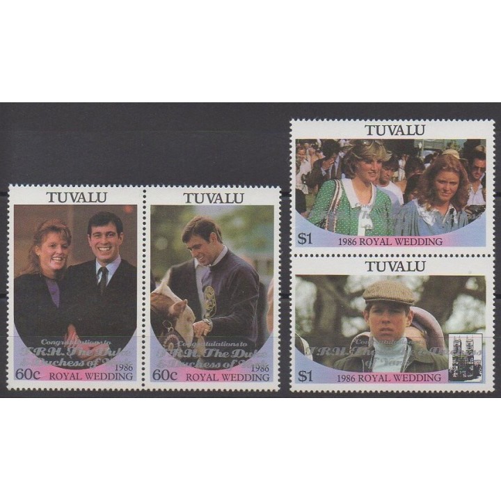 Tuvalu - 1986 - No 377/380 - Royauté - Principauté