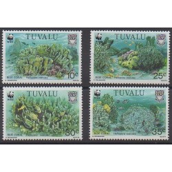 Tuvalu - 1992 - Nb 609/612 - Sea animals - Endangered species - WWF