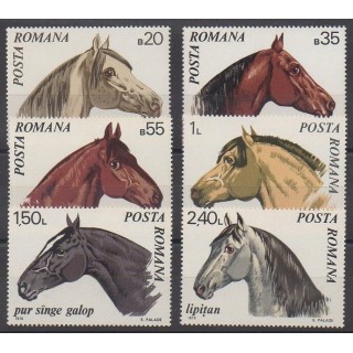 Roumanie - 1970 - No 2571/2576 - Chevaux