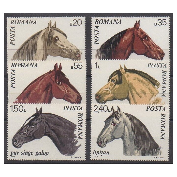 Roumanie - 1970 - No 2571/2576 - Chevaux