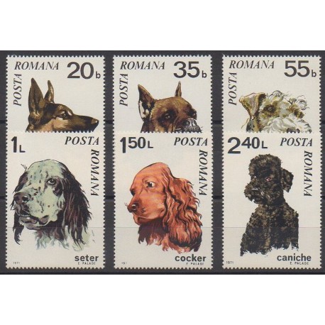 Romania - 1971 - Nb 2586/2591 - Dogs