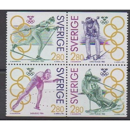 Suède - 1992 - No 1682/1685 - Jeux olympiques d'hiver