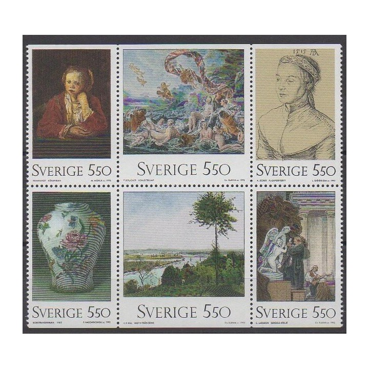 Sweden - 1992 - Nb 1712/1717 - Paintings