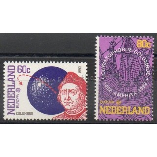 Timbres - Thème Christophe Colomb - Pays-Bas - 1992- No 1406/1407