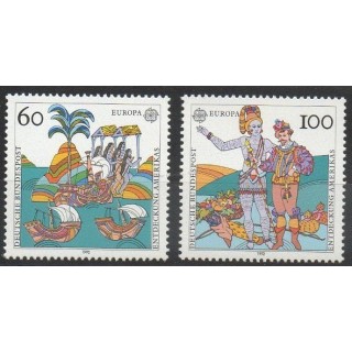 Timbres - Thème Christophe Colomb - Allemagne réunifiée - 1992- No 1436/1437