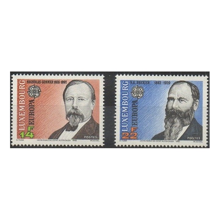 Timbres - Thème Christophe Colomb - Luxembourg - 1992- No 1243/1244