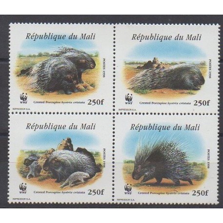 Mali - 1998 - Nb 1223/1226 - Mamals - Endangered species - WWF