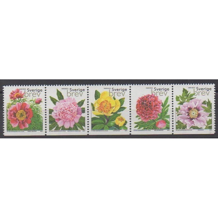 Suède - 2001 - No 2220/2224 - Roses