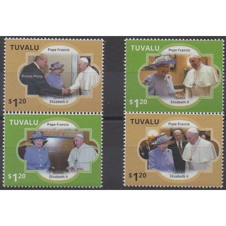 Tuvalu - 2014 - No 1731/1734 - Papauté - Royauté - Principauté
