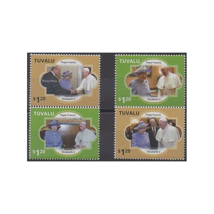 Tuvalu - 2014 - No 1731/1734 - Papauté - Royauté - Principauté