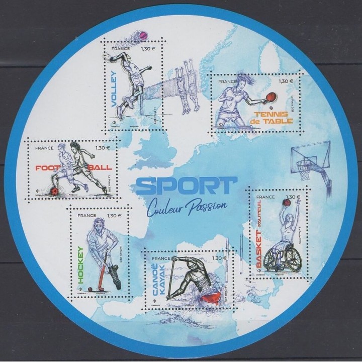 France - Blocks and sheets - 2019 - Nb F5325 - Various sports