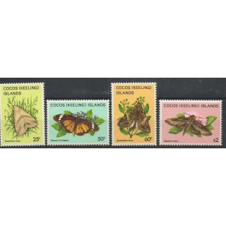 Timbres - Thème papillons - Cocos (Iles) - 1983- No 101/104