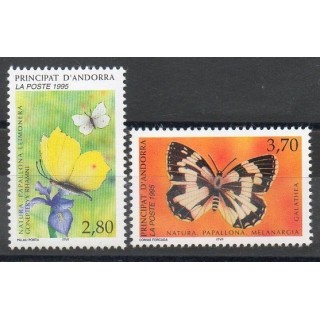 Timbres - Thème papillons - Andorre - Poste - 1995- No 462/463