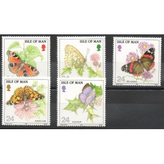 Timbres - Thème papillons - Man (Ile de) - 1993- No 595/599