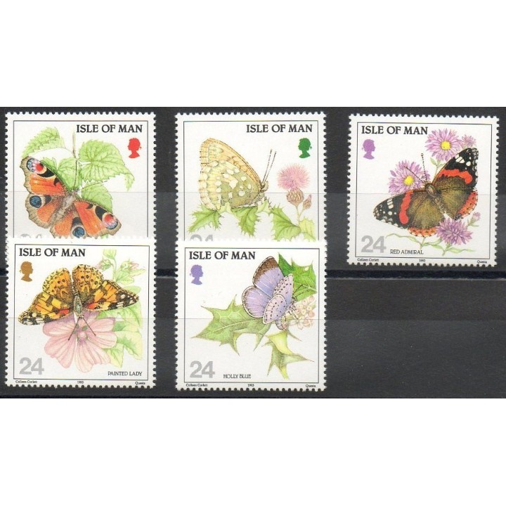 Timbres - Thème papillons - Man (Ile de) - 1993- No 595/599