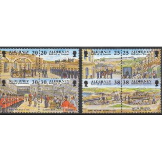 Timbres - Thème histoire divers - Aurigny (Alderney) - 1999- No 138/145