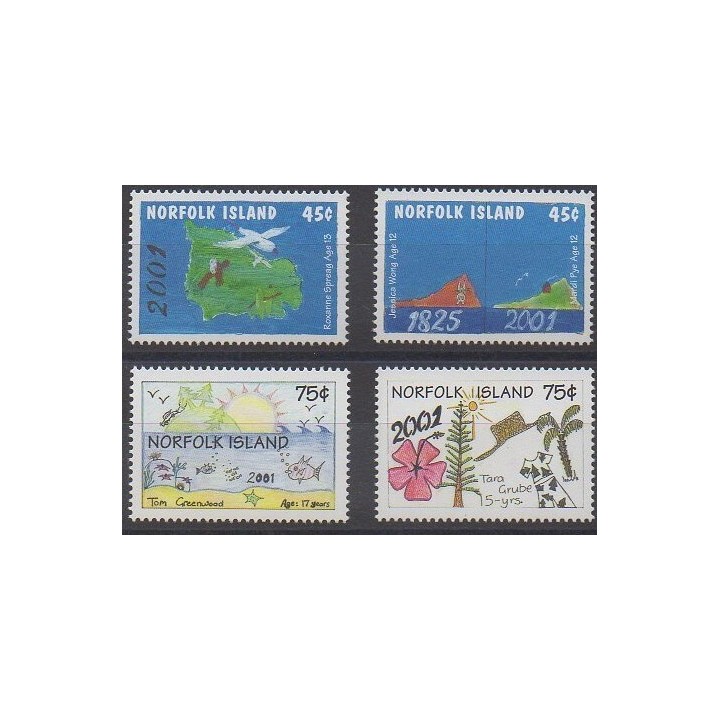 Norfolk - 2000 - Nb 697/700 - Children's drawings