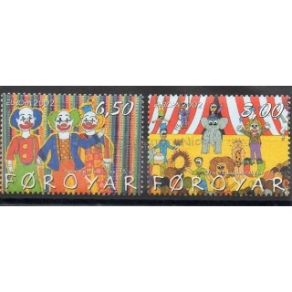 Timbres - Thème cirque - Féroé (Iles) - 2002- No 419/420
