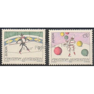 Timbres - Thème cirque - Liechtenstein - 2002- No 1224/1225