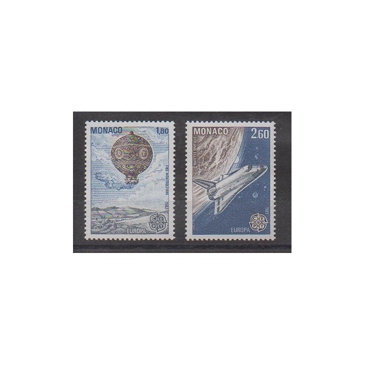 Monaco - 1983 - Nb 1365/1366 - Europa - Hot-air balloons - Airships - Space