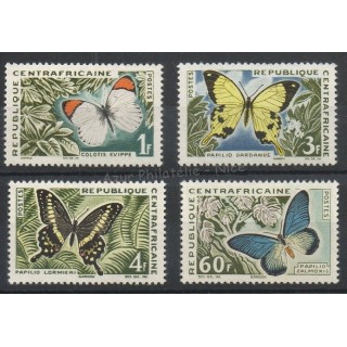 Timbres - Thème papillons - Centrafricaine (République) - 1963- No 31/34