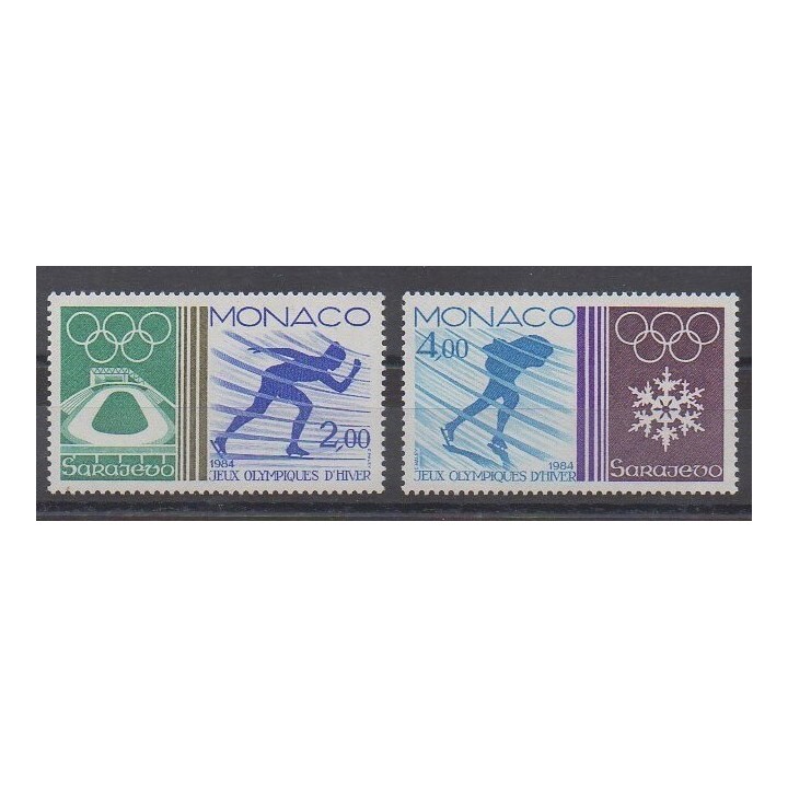 Monaco - 1984 - No 1416/1417 - Jeux olympiques d'hiver