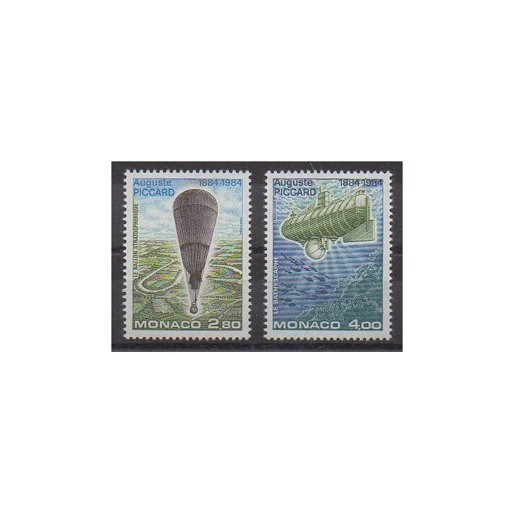 Monaco - 1984 - No 1427/1428 - Ballons - Dirigeables - Navigation