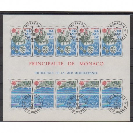 Monaco - Blocs et feuillets - 1986 - No BF34 - Environnement - Europa - Oblitéré