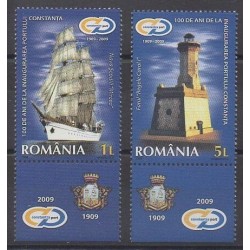 Romania - 2009 - Nb 5399/5400 - Boats - Lighthouses