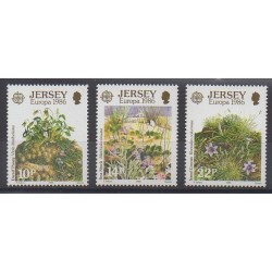 Jersey - 1986 - Nb 372/374 - Flora - Europa