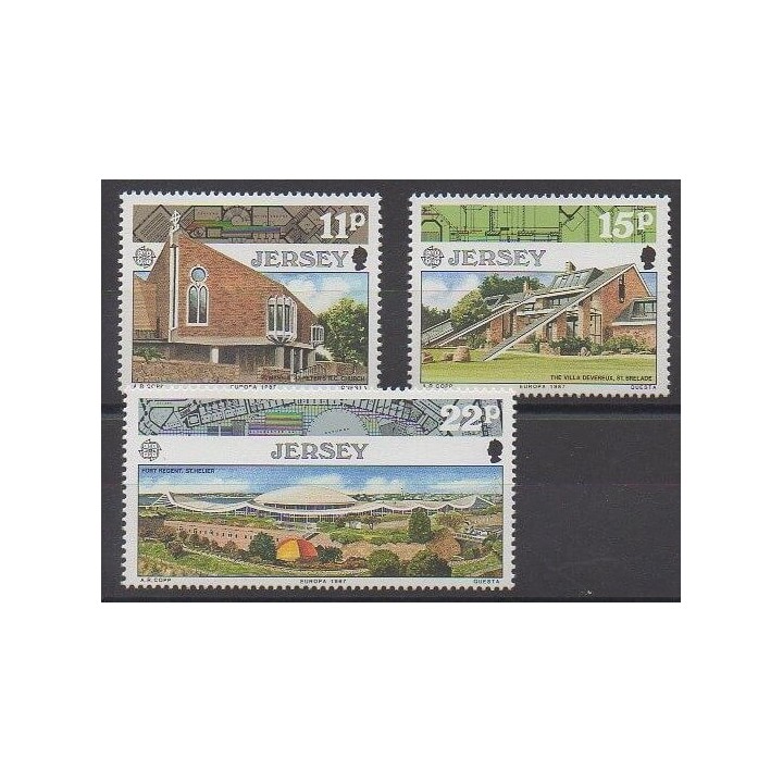 Jersey - 1987 - No 400/402 - Architecture - Europa