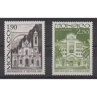 Monaco - 1987 - No 1573/1574 - Églises