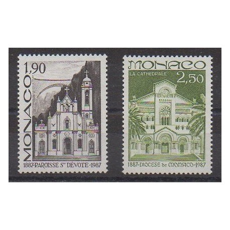 Monaco - 1987 - Nb 1573/1574 - Churches