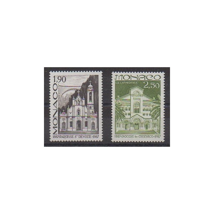 Monaco - 1987 - No 1573/1574 - Églises
