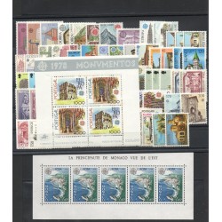Timbres - Thème monuments - Europa - 1978 - 65 valeurs - 2 BF - 30 pays