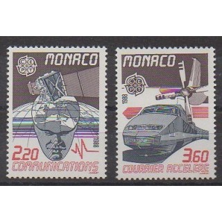 Monaco - 1988 - No 1626/1627 - Télécommunications - Transports  - Europa